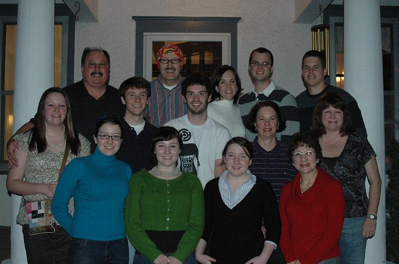 06 Thanksgiving 216.jpg - 2006 - Thanksgiving St. Joseph, MO - 1st row Laura, Genevieve, Hannah, Barbara - 2nd row Stephanie, Michael, Justin, Alyce, Cathy - 3rd row Marty, Michael, Catherine, Joe & Jay